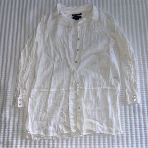 Linen White Blouse/Beach Coverup
